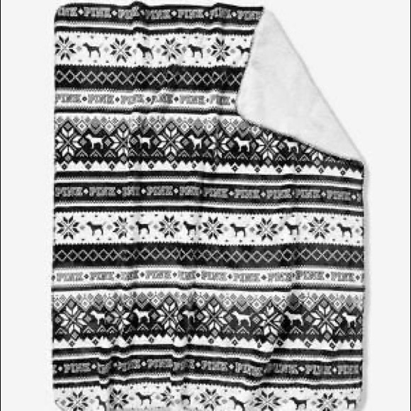 PINK Victoria's Secret Other - VS pink fair isle dog Sherpa blanket